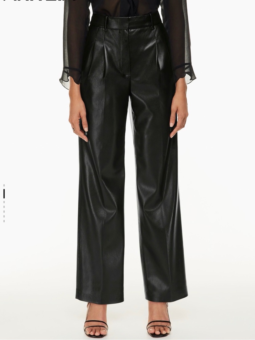 Wilfred Black Wide-Leg Faux Leather Pants
Wilfred black leather effortless pants